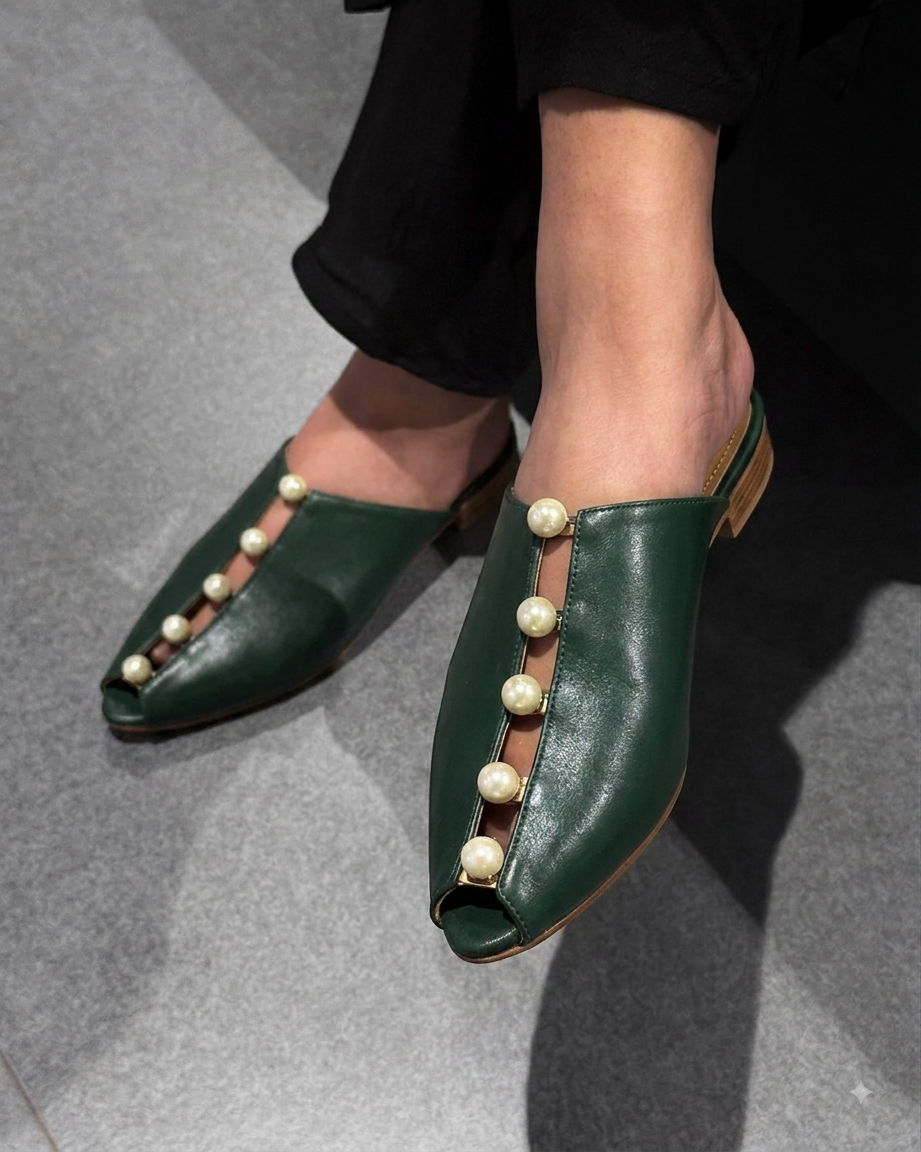 Mahrukh - Green Mules